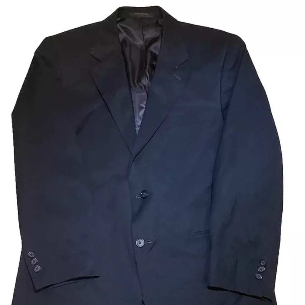 Finchley Fifth Avenue Mens Blazer, 42R Blue, Two Button 100% Wool